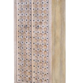 GINER Y COLOMER BAKRA Armoire 2 portes en bois de manguier massif finition blanc lavé - 190 x 97 x 50 cm