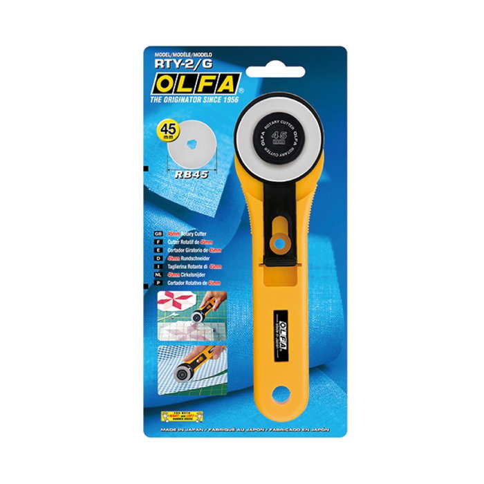 Coupeuse rotative Olfa 45 X 0,3 MM Jaune Acier inoxydable Circulaire