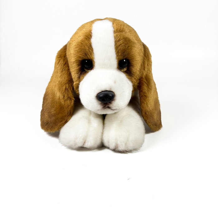 DEQUBE Peluche Basset Hound Tumbado 25cm Bocalan - Licencia Oficial