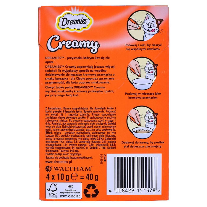 Dreamies Collation pour Chat Creamy Poulet 4 x 10 g Dreamies Collation pour Chat Creamy Poulet 4 x 10 g