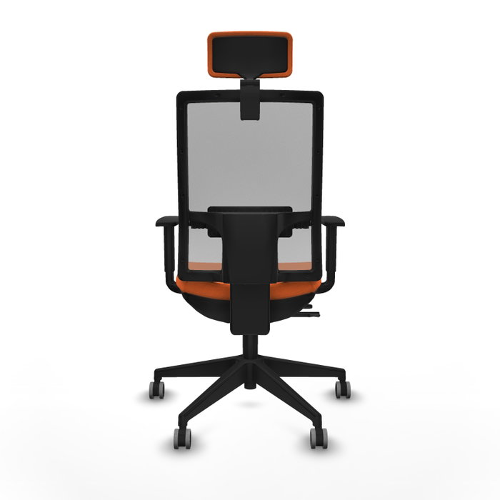 Piqueras y Crespo Chaise de Bureau Horna avec Appui-tête, Orange et Gris