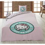 SANRIO Housse de couette Hello Kitty 140x200 cm + housse d'oreiller 65x65 cm - 50% coton 50% polyester pour lit 90 cm