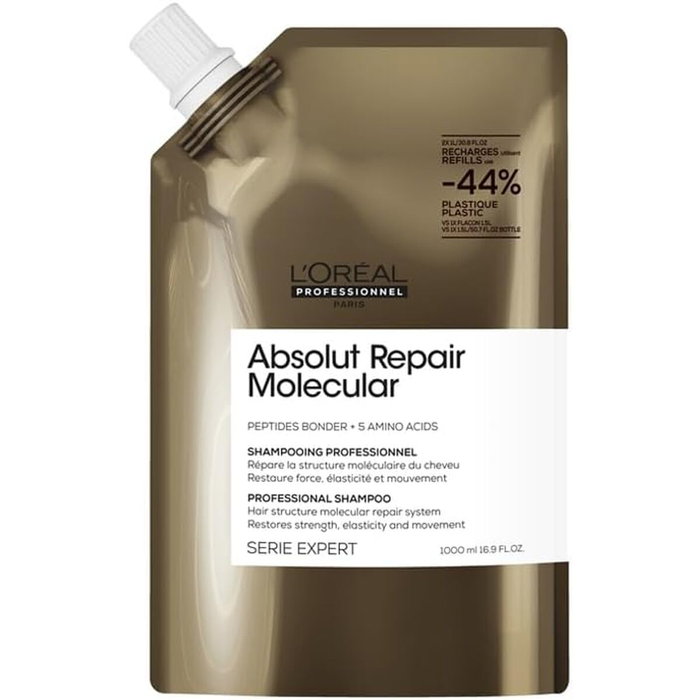 L'Oréal Professionnel Paris Absolut Repair Molecular Shampoing Professionnel Sans Sulfates Recharge 1000 ml L'Oréal Professionnel Paris Absolut Repair Molecular Shampoing Professionnel Sans Sulfates Recharge 1000 ml