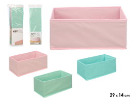 KIPIT Lot de 24 Caisses Pliables Organisatrices 29x14x13cm - Assortiment Rose, Turquoise et Vert