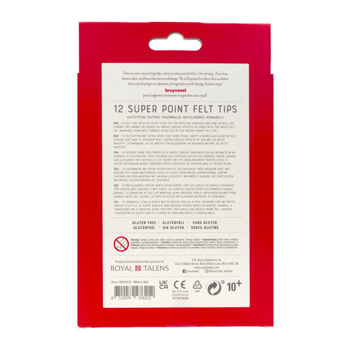 Bruynzeel Super Point Trousse de Marqueurs 12 Couleurs