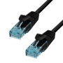 ProXtend Câble Ethernet CAT6A U/UTP CU 75 cm Noir - Câble réseau LSZH 100% cuivre AWG 24, connecteur plaqué or 50U, PoE+, renfort de traction