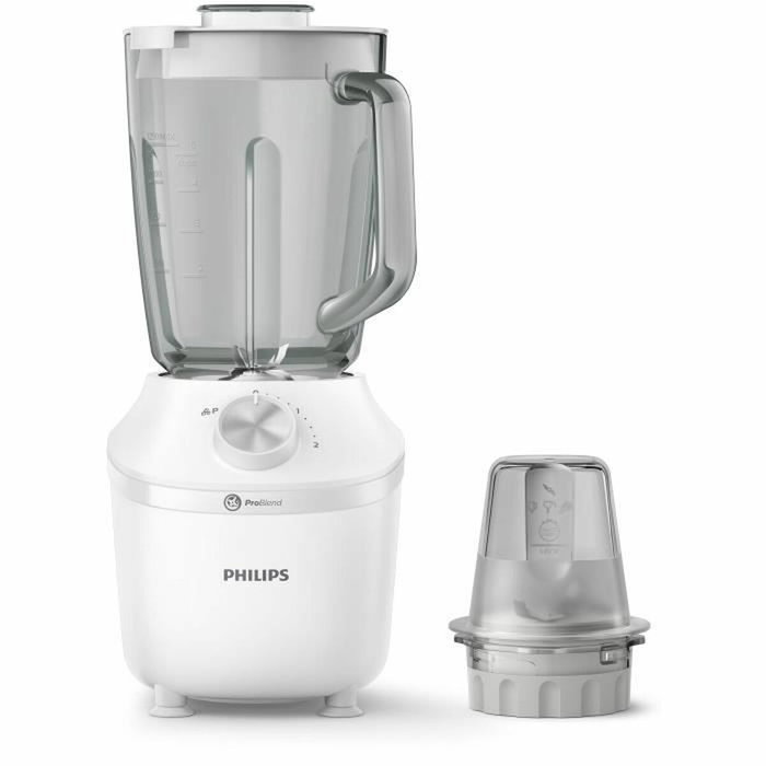 Philips HR2291/20 Série 3000 Blender avec hachoir, 600 W, 2L, Blanc Philips HR2291/20 Série 3000 Blender avec hachoir, 600 W, 2L, Blanc
