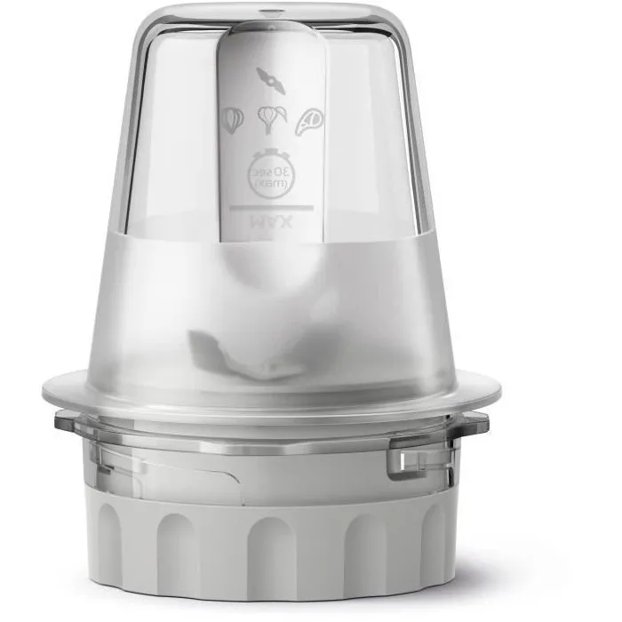 Philips HR2291/20 Blender Mixeur 600 W - Bol 2 L - Hachoir Inclus - Fonction Pulse - Blanc - Série 3000 avec Système ProBlend et Application HomeID