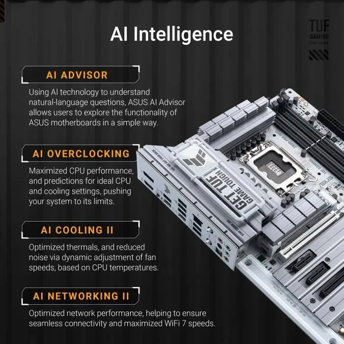 Carte mère Asus TUF Gaming Z890-Pro WiFi (90MB1IR0-M0EAY0) - Blanc Carte mère Asus TUF Gaming Z890-Pro WiFi (90MB1IR0-M0EAY0) - Blanc