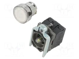 Schneider Electric Harmony XB4 Bouton-poussoir 22mm NC + NO Blanc avec LED 24V
