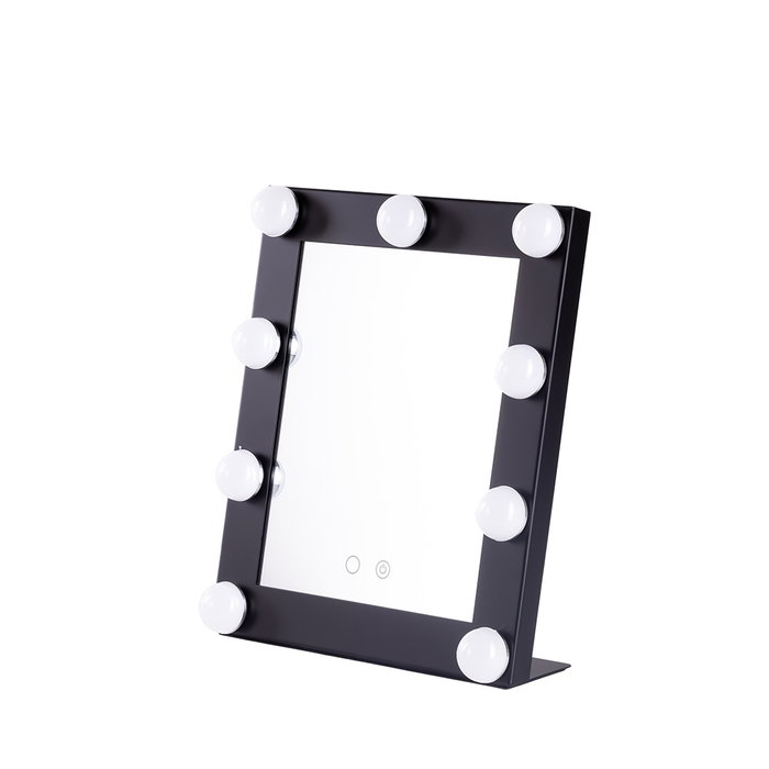 Miroir de maquillage éclairé LED 4200K 25x29cm Noir Miroir de maquillage éclairé LED 4200K 25x29cm Noir