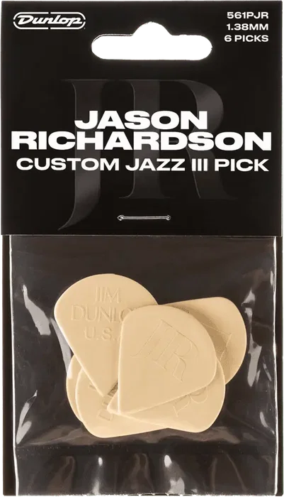 DUNLOP Pack de 6 Médiators Signature Jason Richardson Custom Jazz III DUNLOP Pack de 6 Médiators Signature Jason Richardson Custom Jazz III