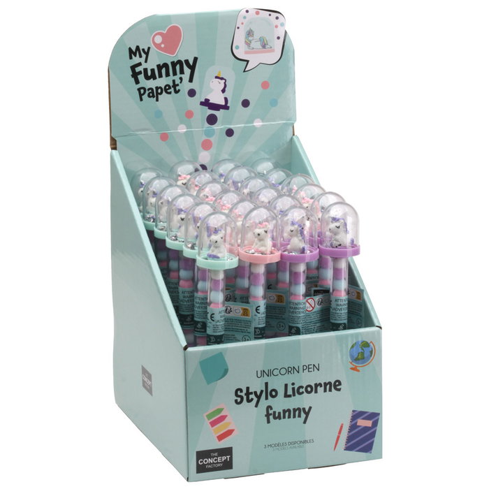 The Concept Factory Stylo Dé Licorne Pailleté