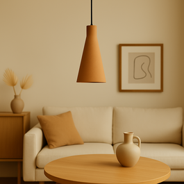 Suspension Shu beige/noire avec câble noir