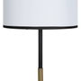 BigBuy Home Lampadaire Blanc Noir Doré Fer et Tissu 40 W