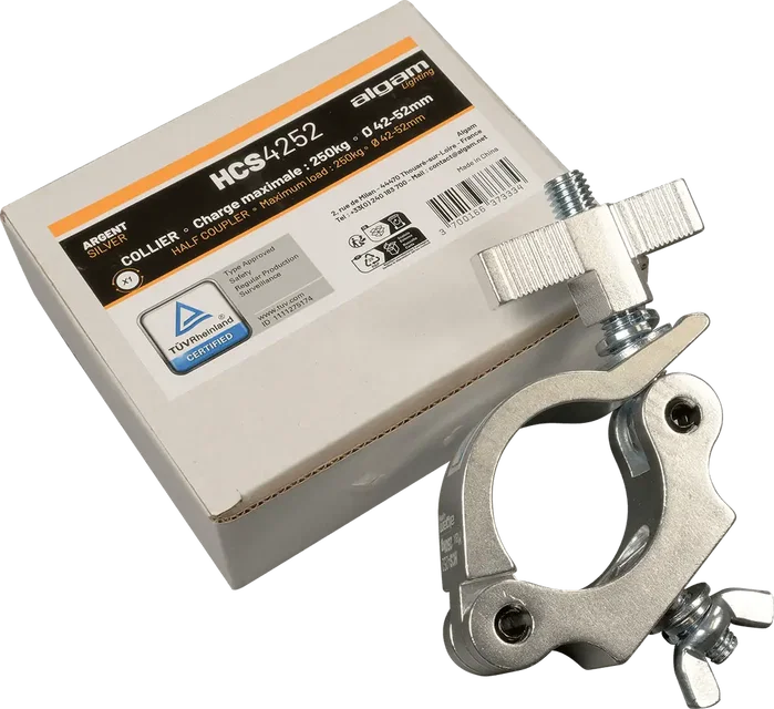 ALGAMLIGHT Abrazadera 42-52 mm pour tube, charge max 250 kg, aluminium, certifiée TÜV Rheinland