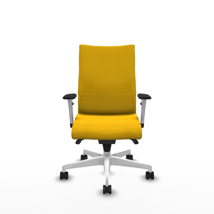 Piqueras Y Crespo Chaise Albacete Confidente Jaune avec Mécanisme Synchrone et Base Blanche