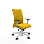 Piqueras Y Crespo Chaise Albacete Confidente Jaune avec Mécanisme Synchrone et Base Blanche