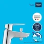 GROHE Mitigeur de bain et douche chromé monotrou START - Inverseur automatique 2 sorties, limiteur de débit - 23229002
