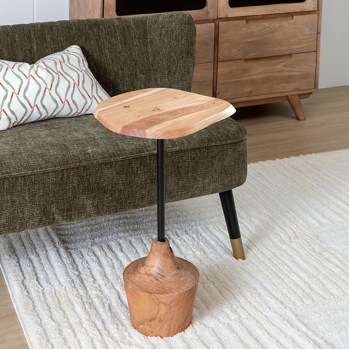 BigBuy Garden Table d'appoint Noir Naturel