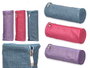Pincello Étui Cylindre en Taille Sac Assorti Pinceaux 22 x 8 x 8 cm Violet Rose Bleu (Set de 24)