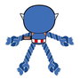 Cerdá Corde à mâcher dentaire pour chien Avengers Captain America 13 x 10 x 20 cm, Bleu