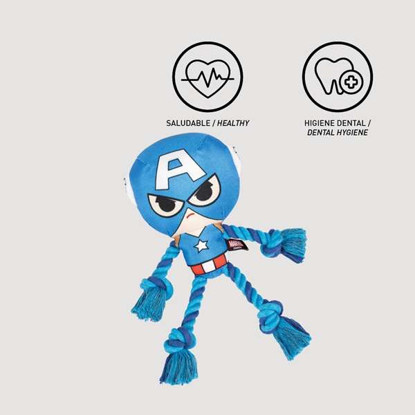 Cerdá Corde à mâcher dentaire pour chien Avengers Captain America 13 x 10 x 20 cm, Bleu