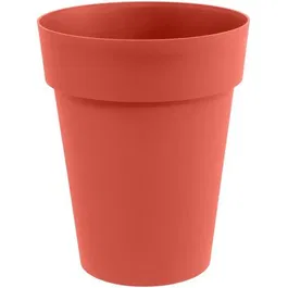 Eda Vase Toscane mi-haut rond, pré-percé Ø 44 cm x H. 53 cm, 50 litres, couleur orange terre battue, résistant aux intempéries et anti-UV