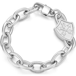 Police Pulsera Heritage Crest en Acier Inoxydable Gris Homme
