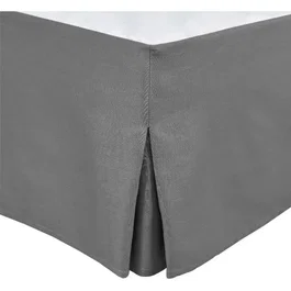 Home Linge Passion Cache Sommier 3 Rabats - 180 x 200 cm + Jupe 30 cm - 100% Coton - Gris Anthracite