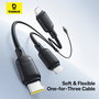 Baseus Rapid Series Câble de charge 3-en-1 USB-A 100W 1,5m, noir