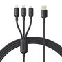 Baseus Rapid Series Câble de charge 3-en-1 USB-A 100W 1,5m, noir