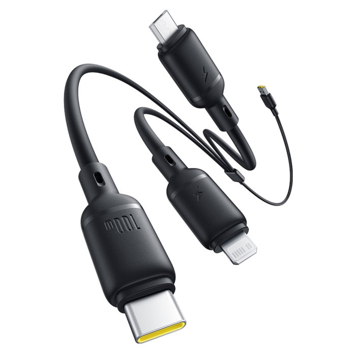 Baseus Rapid Series Câble de charge 3-en-1 USB-A 100W 1,5m, noir