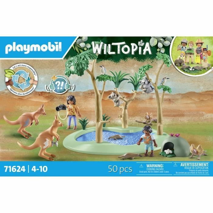 Playmobil Wiltopia Explorateurs avec animaux australiens, 50 pièces