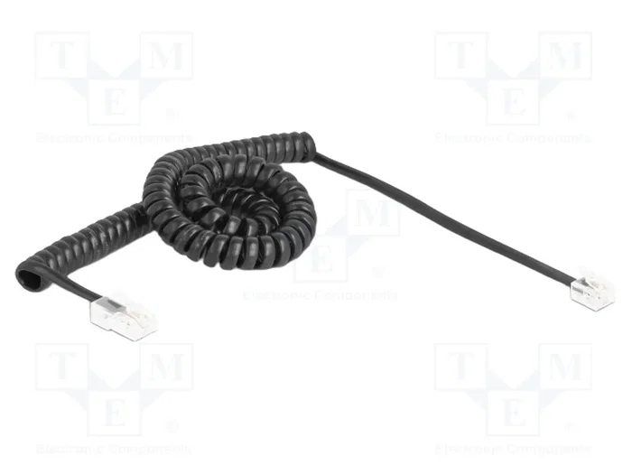 DELOCK Câble téléphonique spiral RJ11 vers RJ45 Noir DELOCK Câble téléphonique spiral RJ11 vers RJ45 Noir
