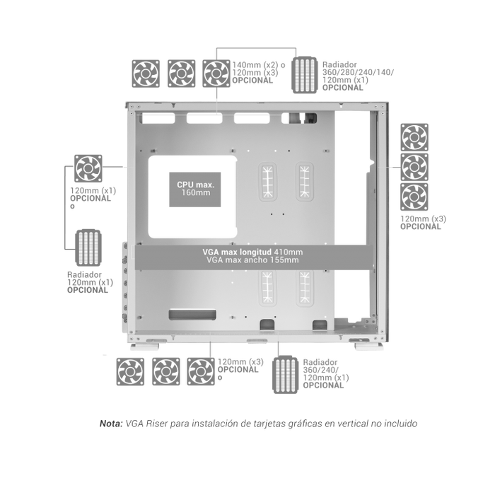 Mars Gaming MC-NOVA2 E - Boîtier PC Gaming XXL Blanc Mars Gaming MC-NOVA2 E - Boîtier PC Gaming XXL Blanc