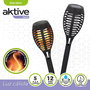 Set de torches de jardin solaires Aktive Plastique 7,5 x 50 x 7,5 cm (4 Unités)