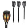 Set de torches de jardin solaires Aktive Plastique 7,5 x 50 x 7,5 cm (4 Unités)