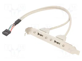 GEMBIRD Adaptateur USB 2.0 avec 2 ports USB A et connecteur 10 broches
