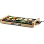 Domo Plancha Teppanyaki Bamboo 60 cm DO8311TP - 2200 W, Plaque amovible en aluminium, Surface double grill/plate, Thermostat réglable, Bac de réception