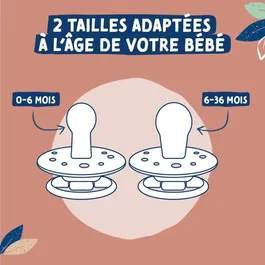 Dodie - Succettes rondes en caoutchouc motif Bord de mer - Pour bébé de 0 à 6 mois - Référence GAIA