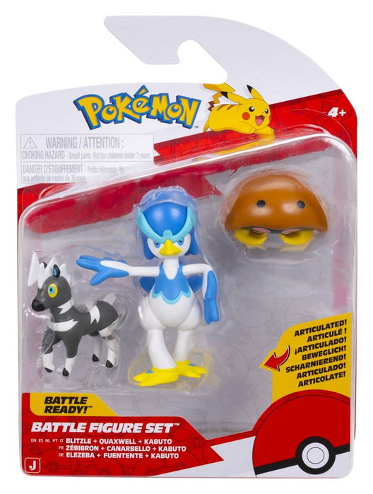 Jazwares Pokémon Battle Figure figurines 3-Pack Zébibron, Kabuto & Canarbello Jazwares Pokémon Battle Figure figurines 3-Pack Zébibron, Kabuto & Canarbello