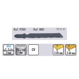 CMT 5505 T111C Lame de scie sauteuse pour bois et plastique, coupe grossière