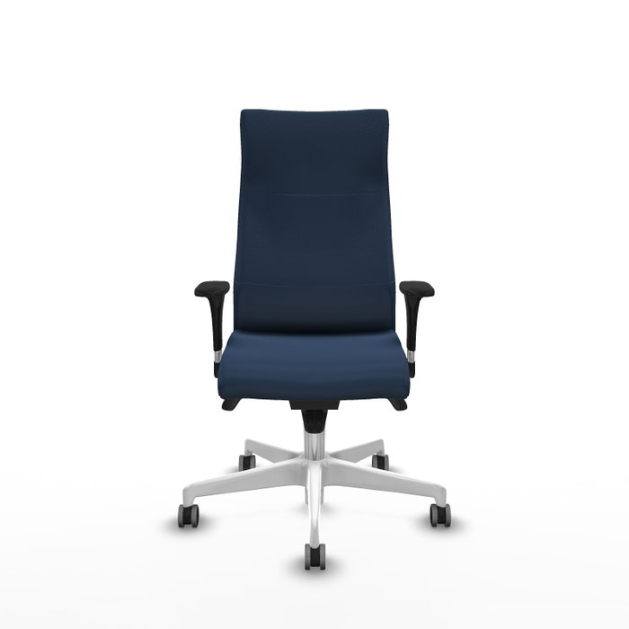 Piqueras Y Crespo Sillón Albacete Bleu marine avec mécanisme Sincro et base blanche