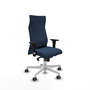 Piqueras Y Crespo Sillón Albacete Bleu marine avec mécanisme Sincro et base blanche