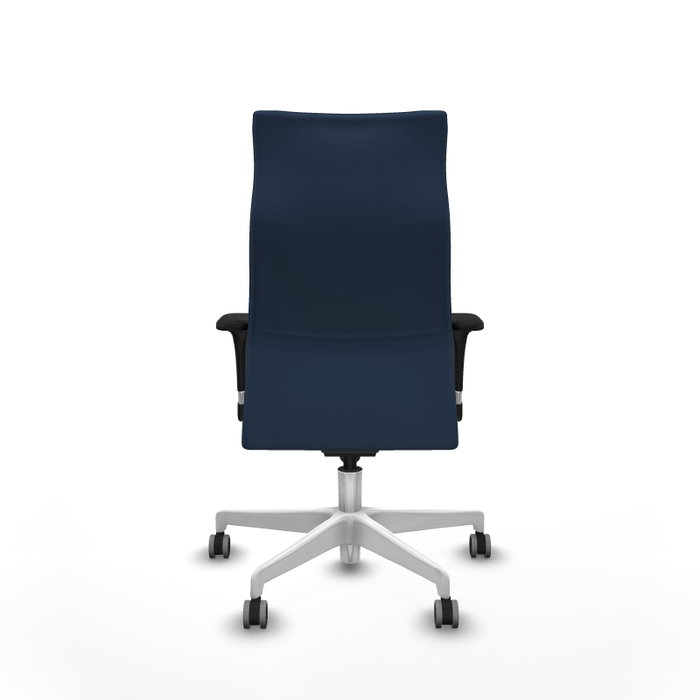 Piqueras Y Crespo Sillón Albacete Bleu marine avec mécanisme Sincro et base blanche