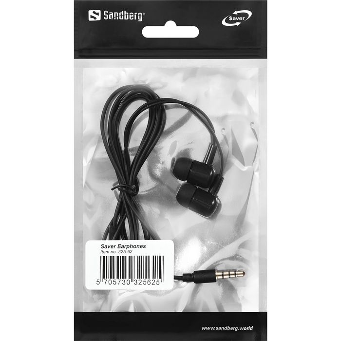 Sandberg Saver - Écouteurs intra-auriculaires avec câble et connecteur Jack 3,5 mm pour smartphone et tablette