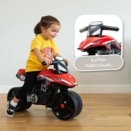FALK Draisienne moto porteur Racing Team pour enfant 2-5 ans - Large roues stables - Guidon directionnel - 40% plastique recyclé - Fabriqué en France