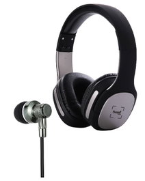 SAMI Pack Duo Casque et Écouteurs avec Microphone Rembourrés