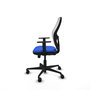 Chaise Jorquera Synchrone/Traslack tissu Bleu Maille Blanc Base en nylon noir Accoudoir 1D Sans appui-tête Roulettes 65mm nylon